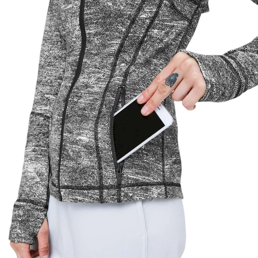 Lululemon Define Jacket in Rush Jacquard Black White - Size 6